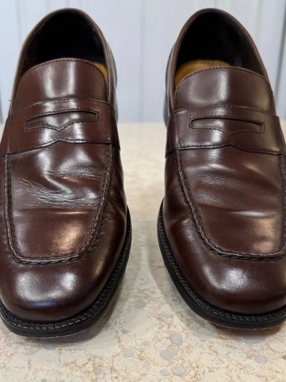 Men's Size 10M Cole Haan Leather Penny Loafers, Burgundy Brown, Arch Support